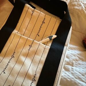 VICTORIA SECRET NEW BLACK & WHITE CANVAS BAG